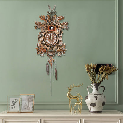 Forest Nordic Style Retro Cuckoo Clock w/Bird