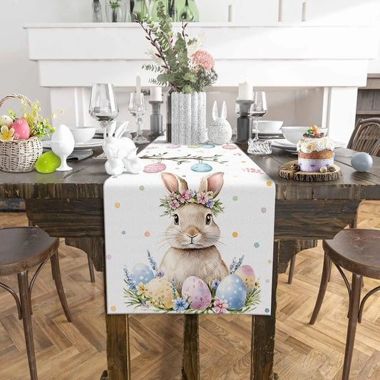 Easter Bunny linen table runner