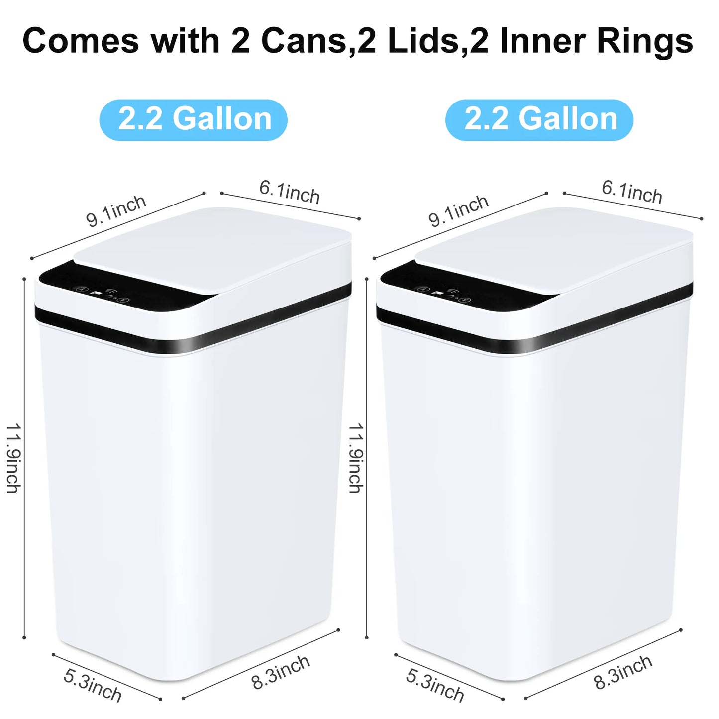 12L Motion Sensor Trash Bins 2 Pack