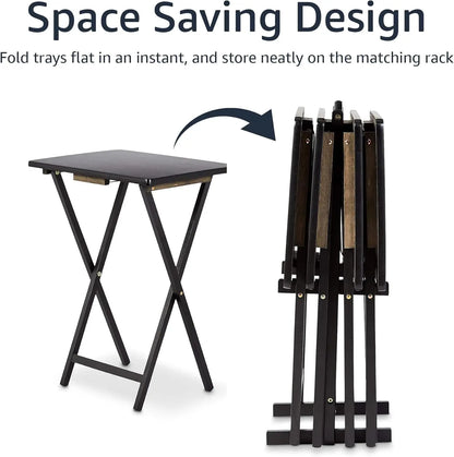 Set (4) 15" x 19" x 26 Portable and Foldable TV Tray Table