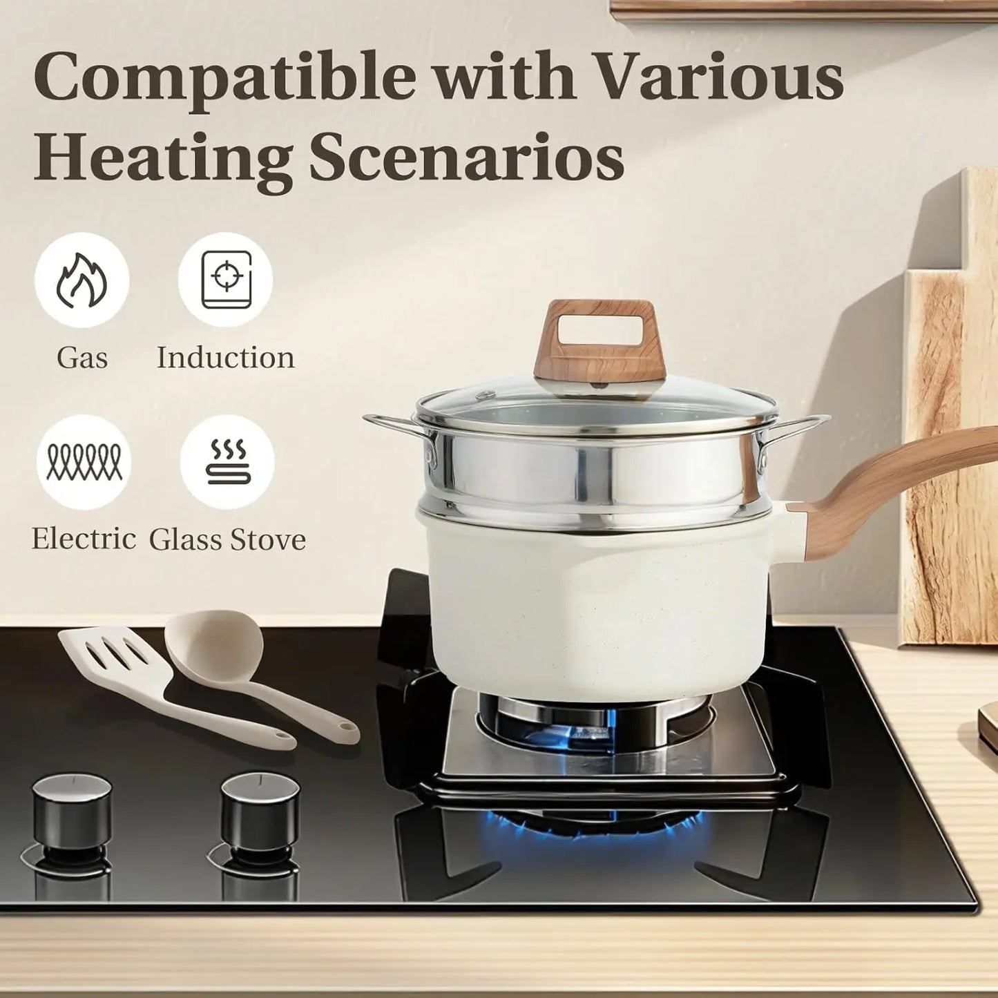 25pc Induction Kitchen Cookware, Pots, Pans, Non-Stick,