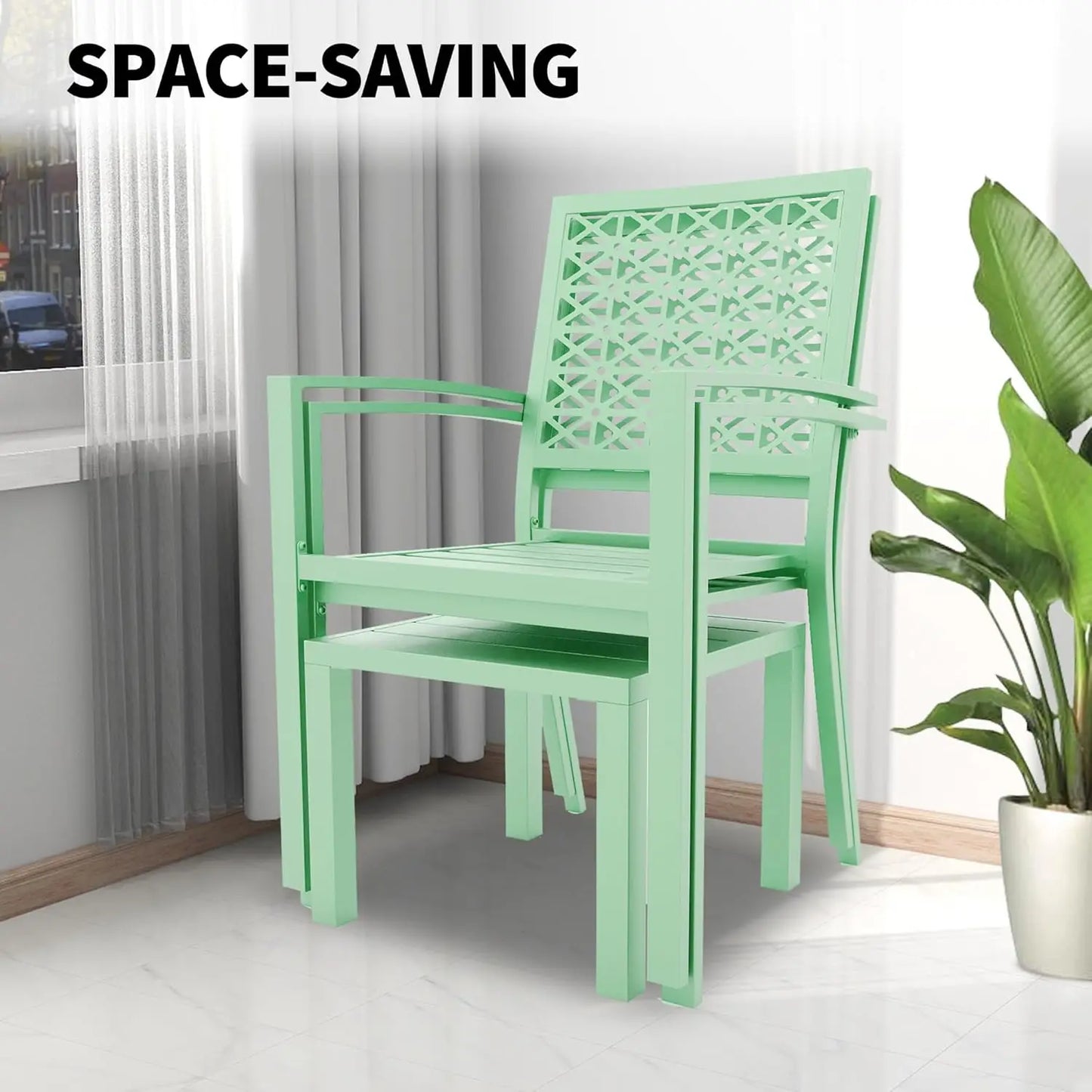 3 Piece Outdoor Patio Bistro Table and Chairs Set