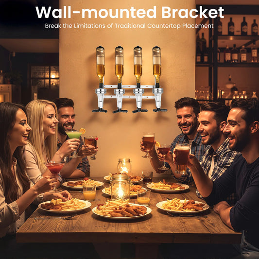 4-Bottle Wall-Mounted Liquor Dispenser