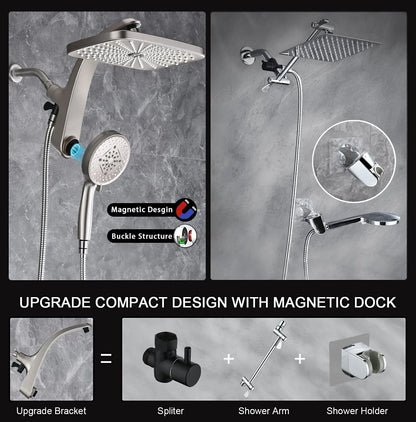 Rain Shower Head, w/Handheld Magnetic Docking Combo