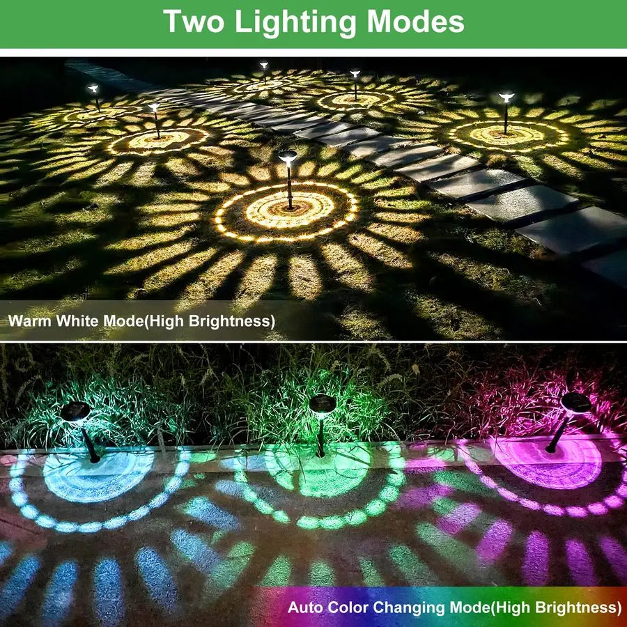 8 Pack Decorative Solar Pathway Lights, Multicolor LED