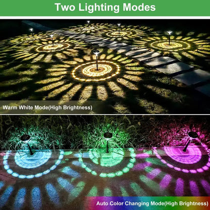 8 Pack Decorative Solar Pathway Lights, Multicolor LED