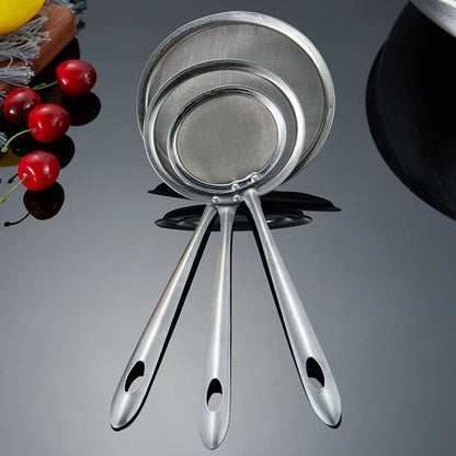 3pc Deep Fine Mesh Strainer, Skimmer, Stainless Steel