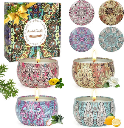 Aromatherapy Soy Wax Candles Set, Up to 90 Hours