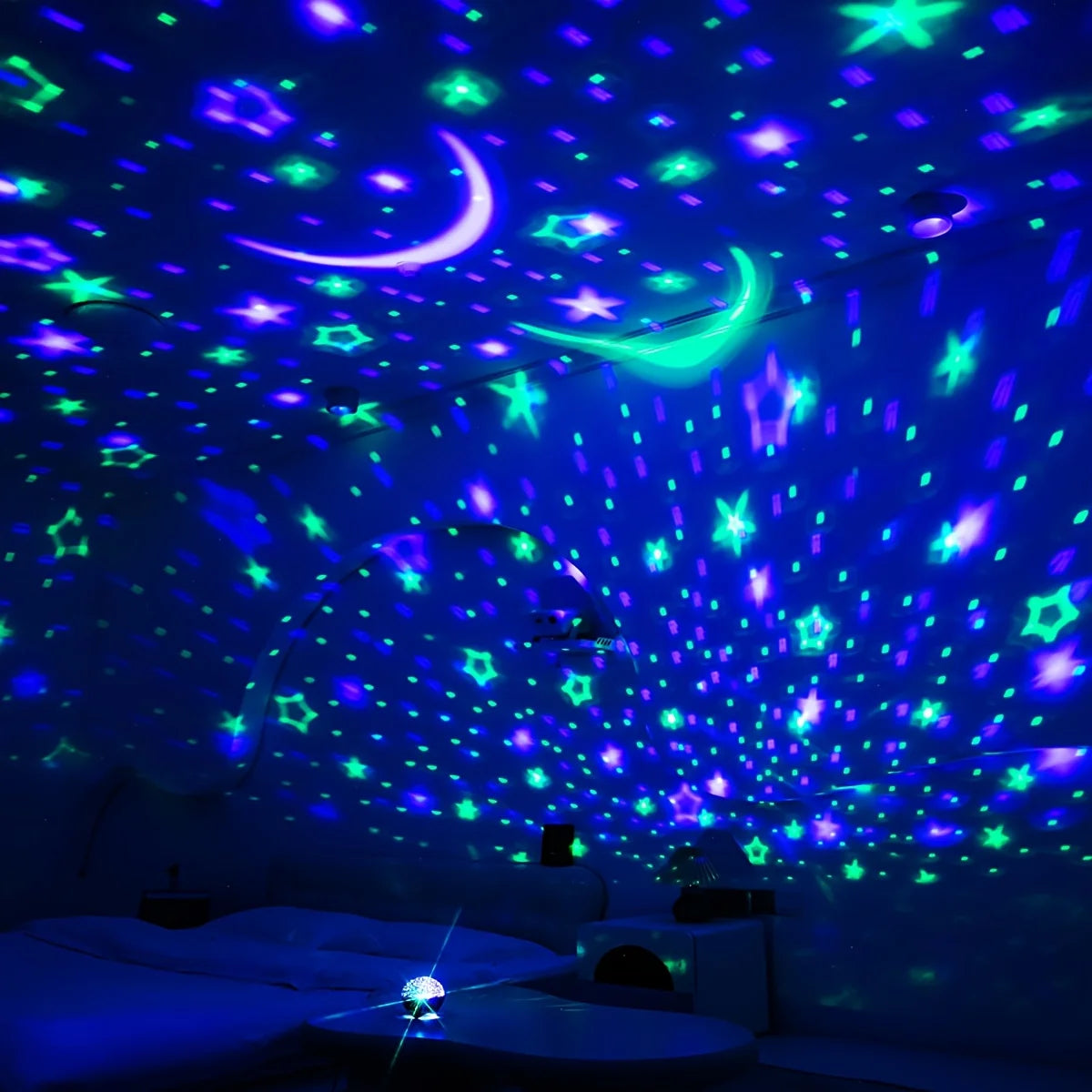 LED Night Light Starry Sky Galaxy Moon Projector Light Auto Color Changing USB