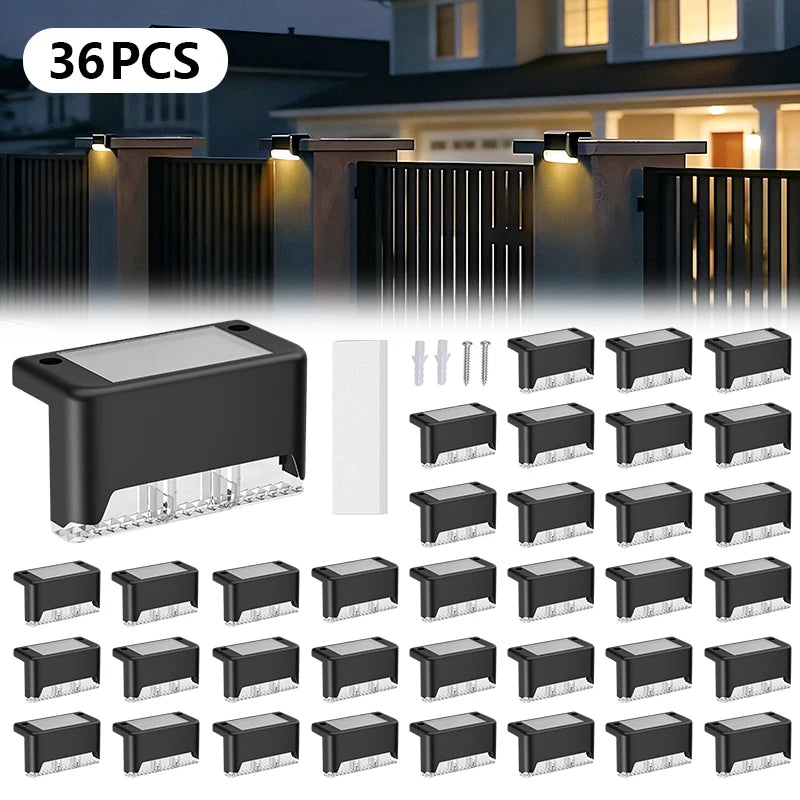 Outdoor Waterproof Solar Lights, Garden, Landscape, Step and Fence Lights