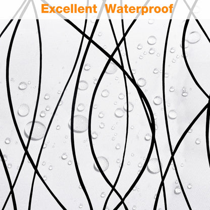 Minimalist Waterproof Polyester Fabric Shower Curtain Set w/12 Hooks
