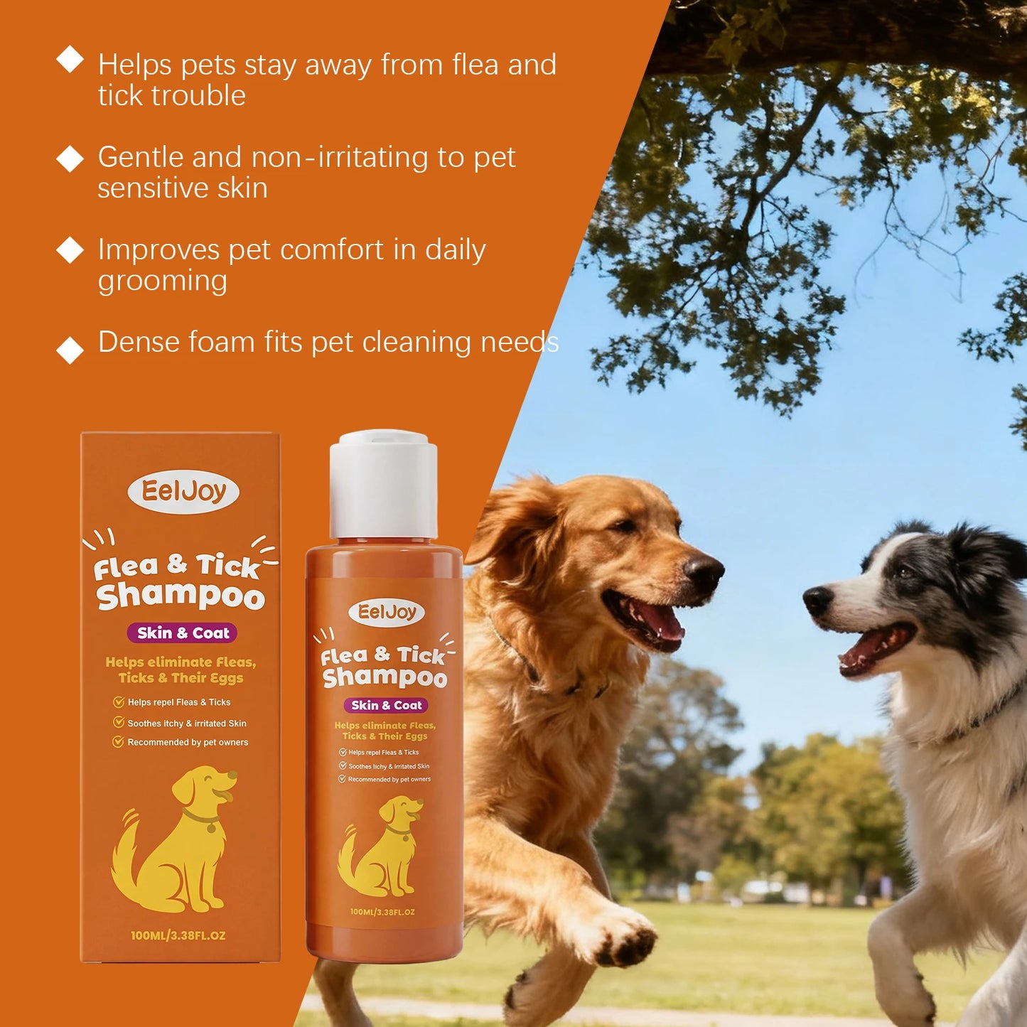 Gentle Anti Flea Tick Dog, Cat Grooming Shampoo