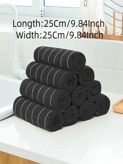 Rectangular Black Plaid Cleaning Cloth Reusable Household Towels