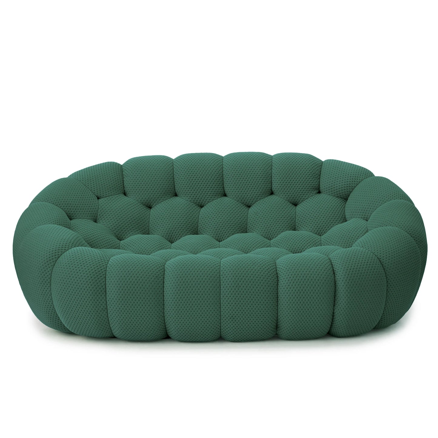 78'' Modern Curved Boneless Sofa, Comfy 3D Knitted Fabric Loveseat