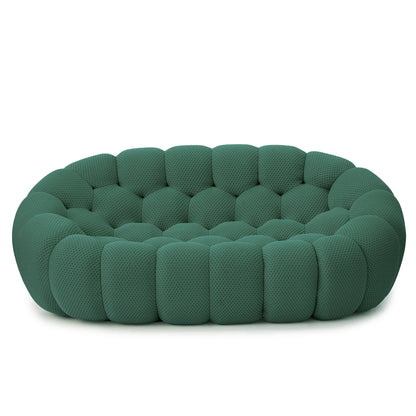 78'' Modern Curved Boneless Sofa, Comfy 3D Knitted Fabric Loveseat