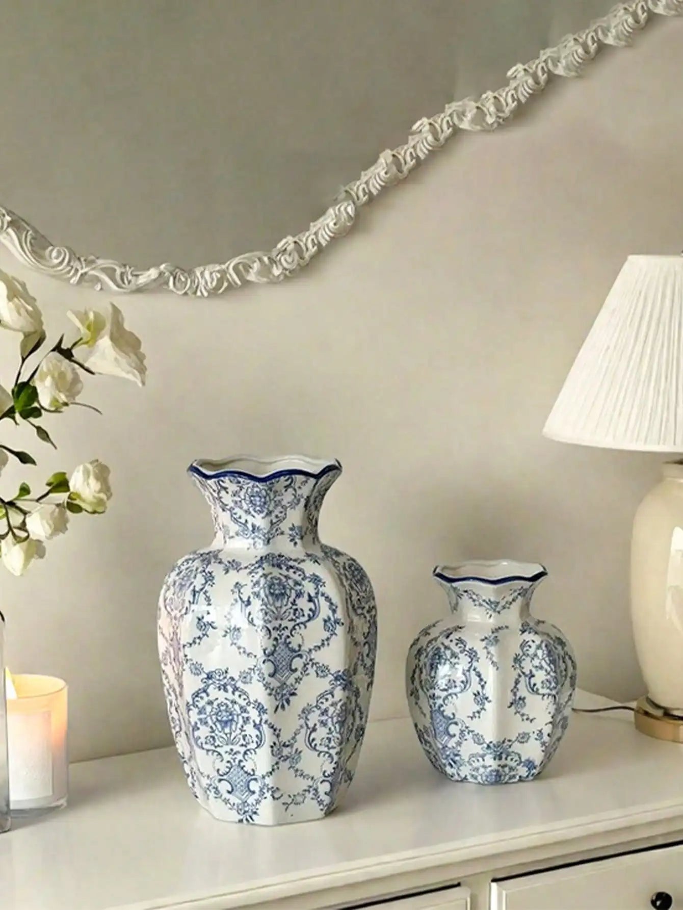 1 Pc Blue & White Porcelain Retro Chinese Vase