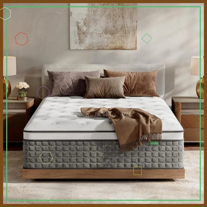 14" Hybrid Queen Mattress in a Box, Memory Foam & Pocket Springs
