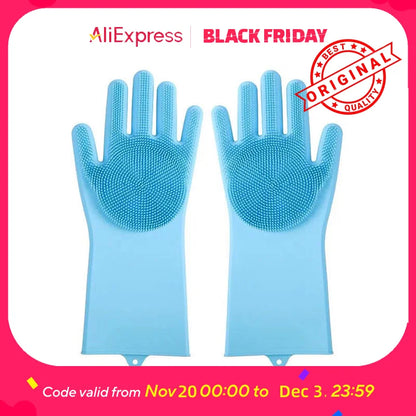 Waterproof, Silicone Scrubber Mitt for Animals, Massage & Deshedding