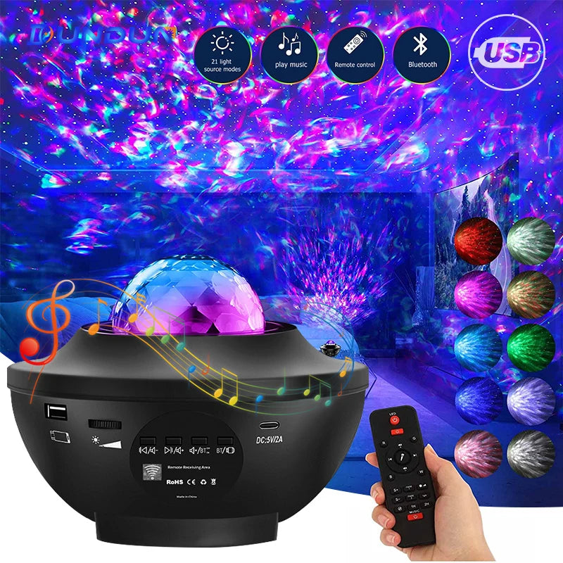 Galaxy Night Light Projector w/Ocean Wave Music Speaker