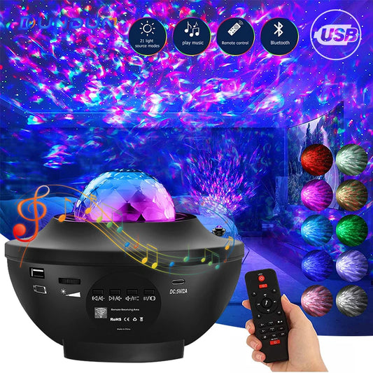 Galaxy Night Light Projector w/Ocean Wave Music Speaker