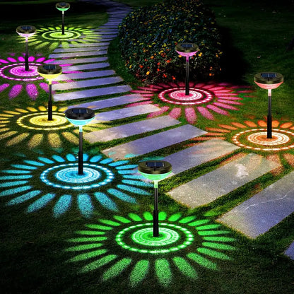 8 Pack Decorative Solar Pathway Lights, Multicolor LED