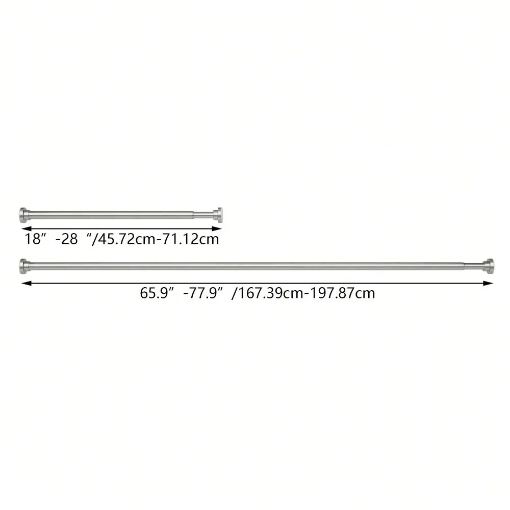 Stainless Steel Adjustable Shower Curtain Rod, No Drilling
