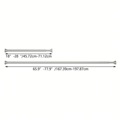 Stainless Steel Adjustable Shower Curtain Rod, No Drilling