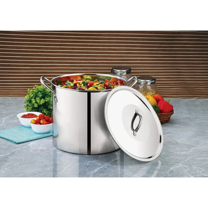 12qt Heavy-Duty Stainless-Steel Stock Pot, Stay Cool Handles