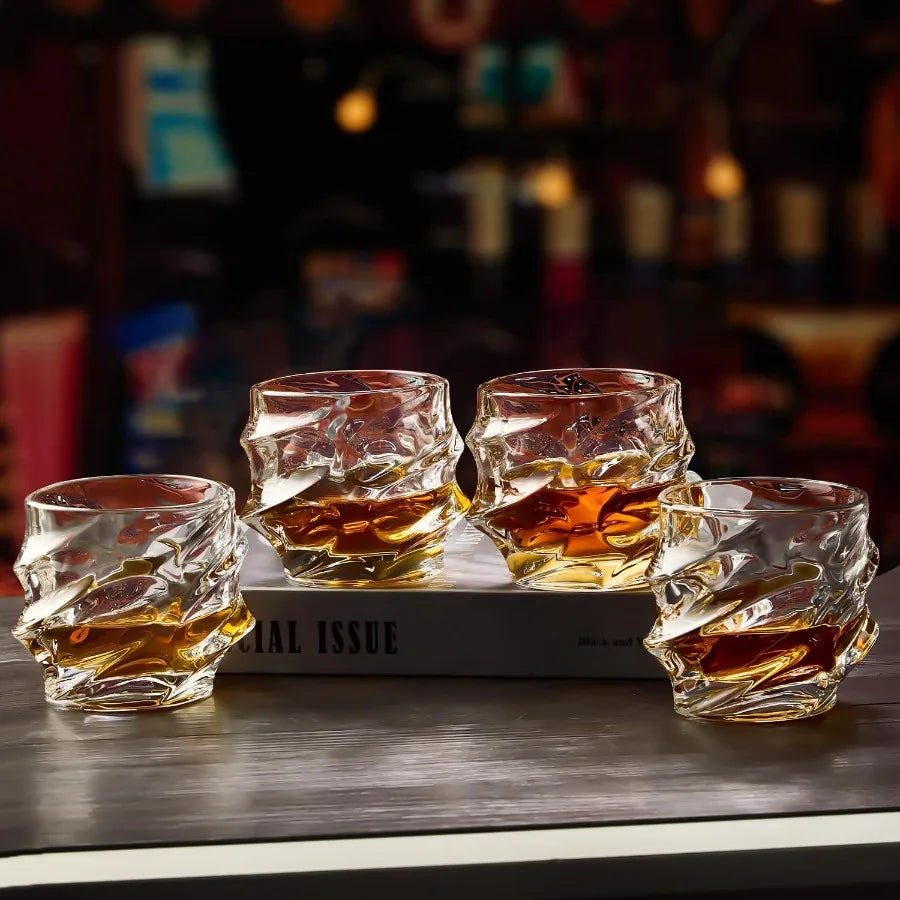 12 oz Crystal Whiskey Glasses, Set of 4