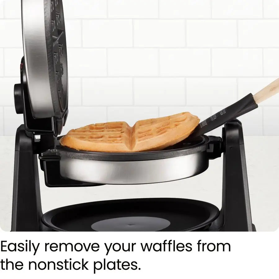 Rotating Waffle Maker, w/Non-Stick Plates, Timer, Locking