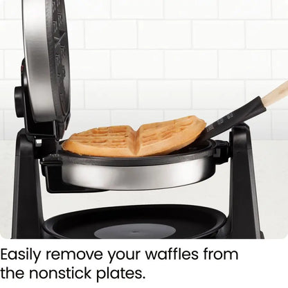 Rotating Waffle Maker, w/Non-Stick Plates, Timer, Locking
