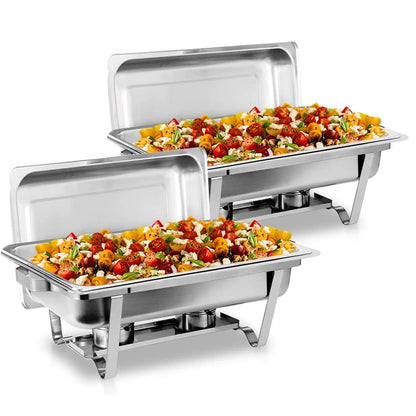 2/4/6pk 8qt Chafing Dish, Stainless Steel, Food Warmer Kit w/Lids