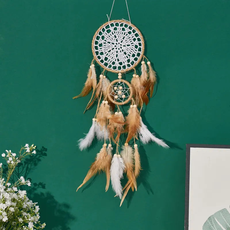 5pc Dream Catcher, Handcrafted Moon Dream Chaser, Bohemian Moon and Sun