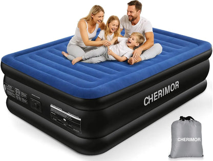 Heavy-Duty Queen Air Mattress w/Built-in Pump, 18" Height,