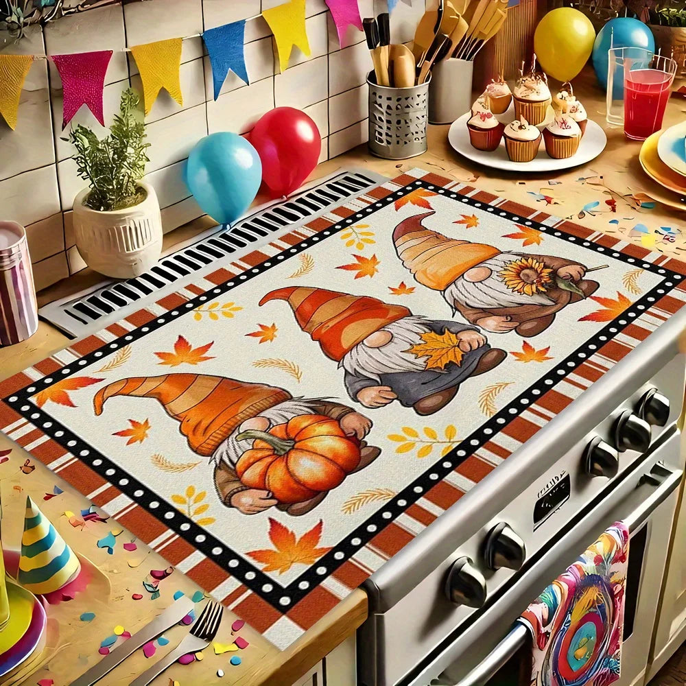 1pc Induction Cooker Protective Pad, 20.47"x28.35" Autumn-themed Heat-Resistant Mat