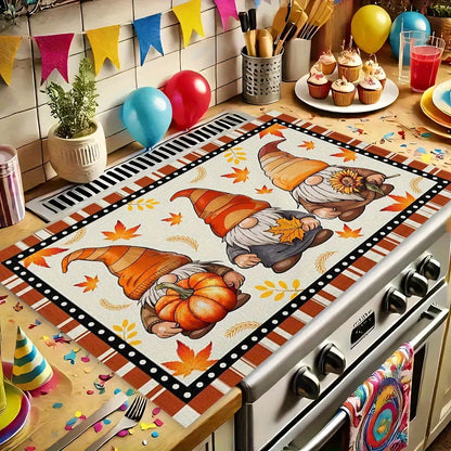 1pc Induction Cooker Protective Pad, 20.47"x28.35" Autumn-themed Heat-Resistant Mat