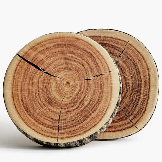 Wood Log Round Throw Pillow, 3D Digital Print,