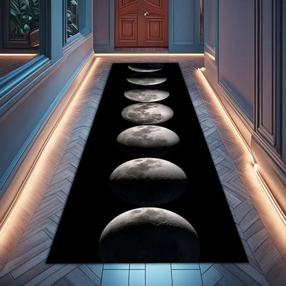 Planet Moon Runner, Rug, Black Galaxy Strip