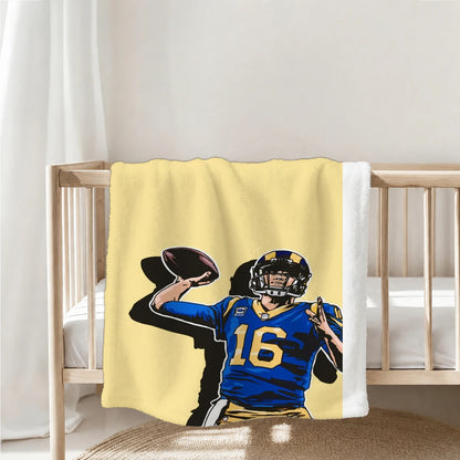 1pc Vintage American Football Player Print Throw Blanket