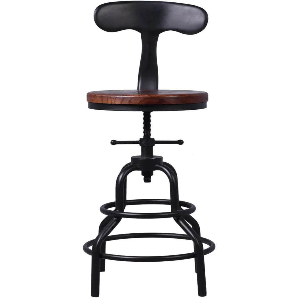 Kitchen Counter Height Adjustable Swivel Chair w/Iron Backrest - NEW