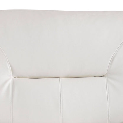 Elegant Compact Sofa, Long-Lasting Quality in White Faux Leather