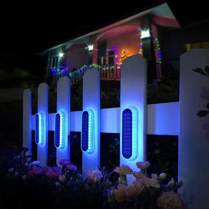 4 Pack Solar LED Deck Lights Blue Auto On/OFF Outdoor Waterproof