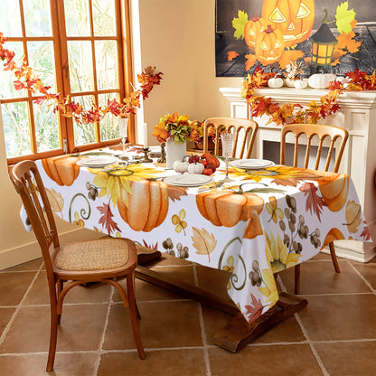 4-sizes Thanksgiving Tablecloth Pumpkin Maple Leaf, Sunflower, Autumn