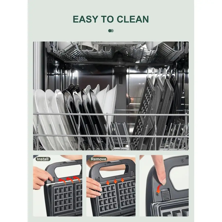 3in1 Waffle, Sandwich Maker, Panini Press Grille