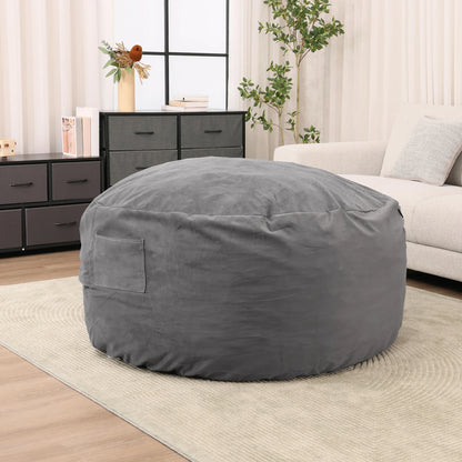 Oversized 3/4FT Bean Bag Chair, Lazy Sofa Foam Filled Couch
