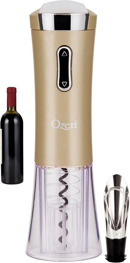 Electric Wine Opener with Foil Cutter, Pourer and Stopper