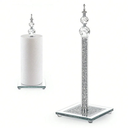 Crystal Bling Silver Paper Towel Roll Holder
