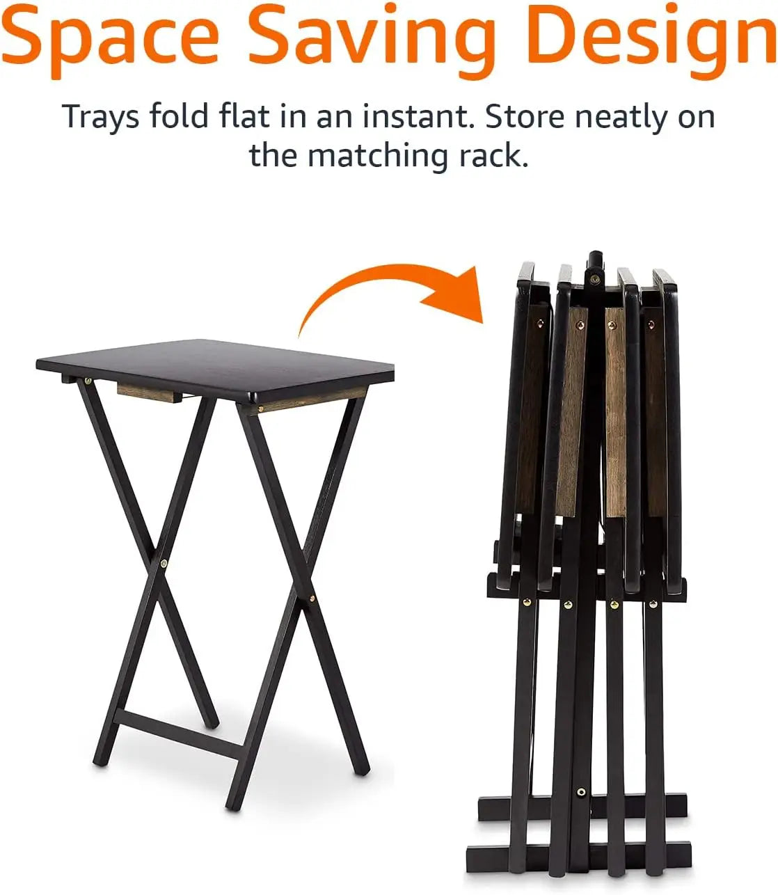 Set (4) 15" x 19" x 26 Portable and Foldable TV Tray Table