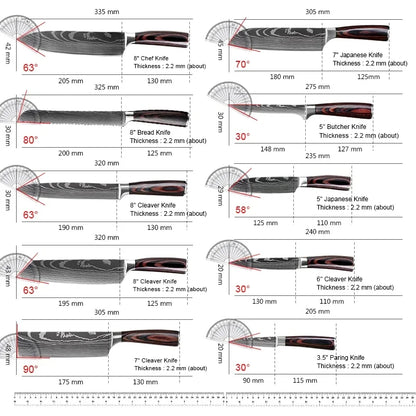 8/10pcs Kitchen Knives, High Carbon Stainless Steel