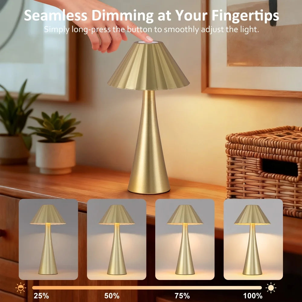 26.5"Modern LED Table Lamp Set 2, Top Touch Control and USB Charging,